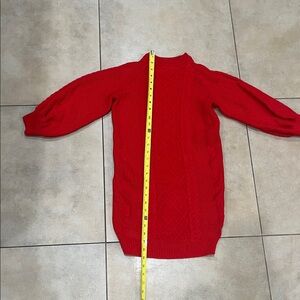 Girls sweater dress, red, cotton, size 12 / 150, worn once
